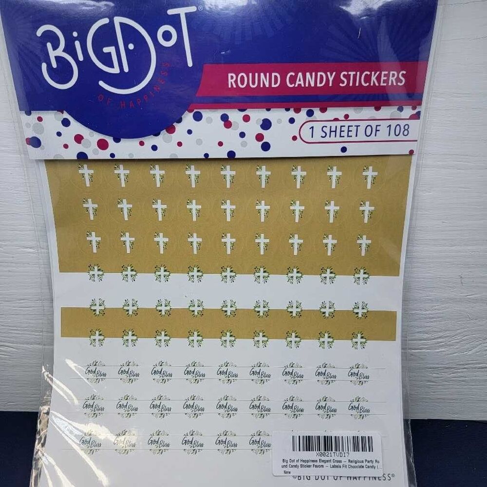 Big Dot Of Happiness Religious Cross God Bless Candy Stickers 108 Count